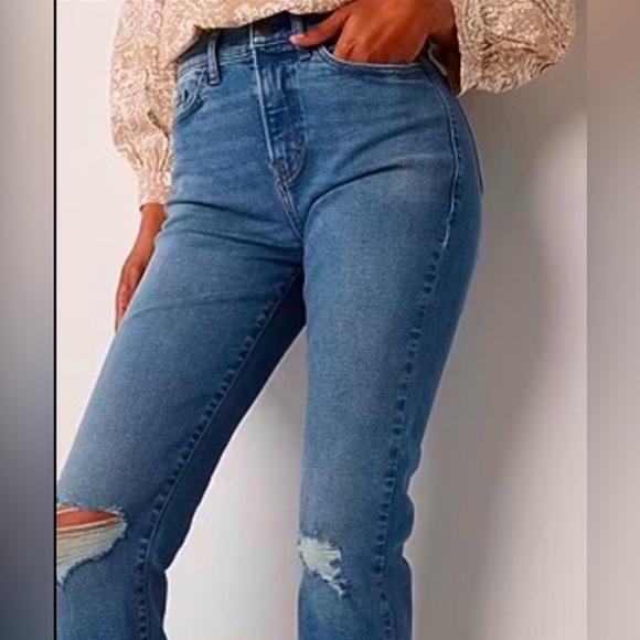 a.n.a Denim - a.n.a Women's Highest Rise Vintage Distressed Straight Jeans Size 14